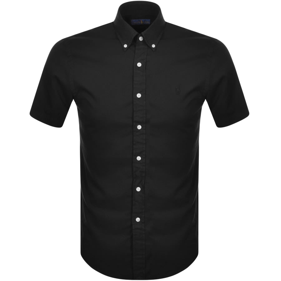 Alternative Image for ProductRalph Lauren Oxford Slim Short Sleeve Shirt Black1